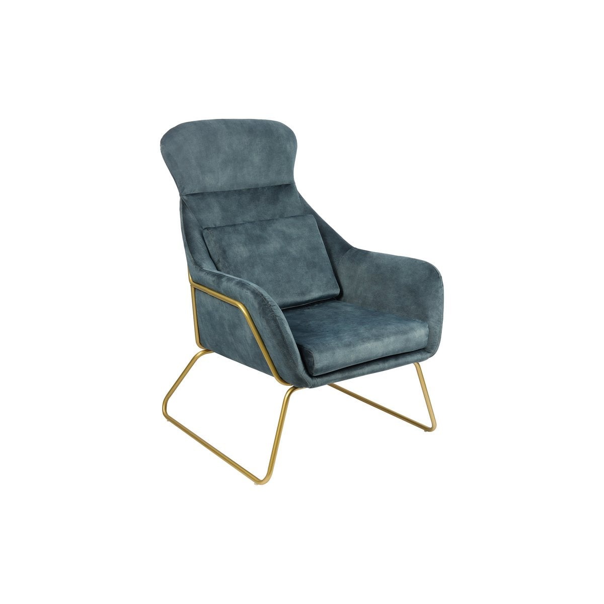 SalesFever Relax fauteuil van velours velours blauw