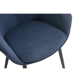 SalesFever Set van 2 corduroy fauteuils, donkerblauw