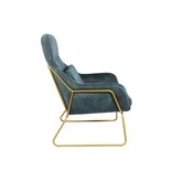 SalesFever Relax fauteuil van velours velours blauw