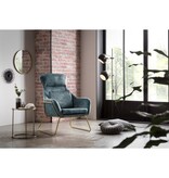 SalesFever Relax fauteuil van velours velours blauw