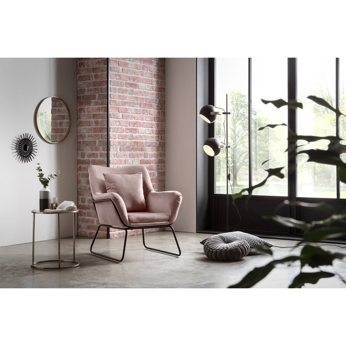 SalesFever Relax fauteuil bekleed met Rose fluweel
