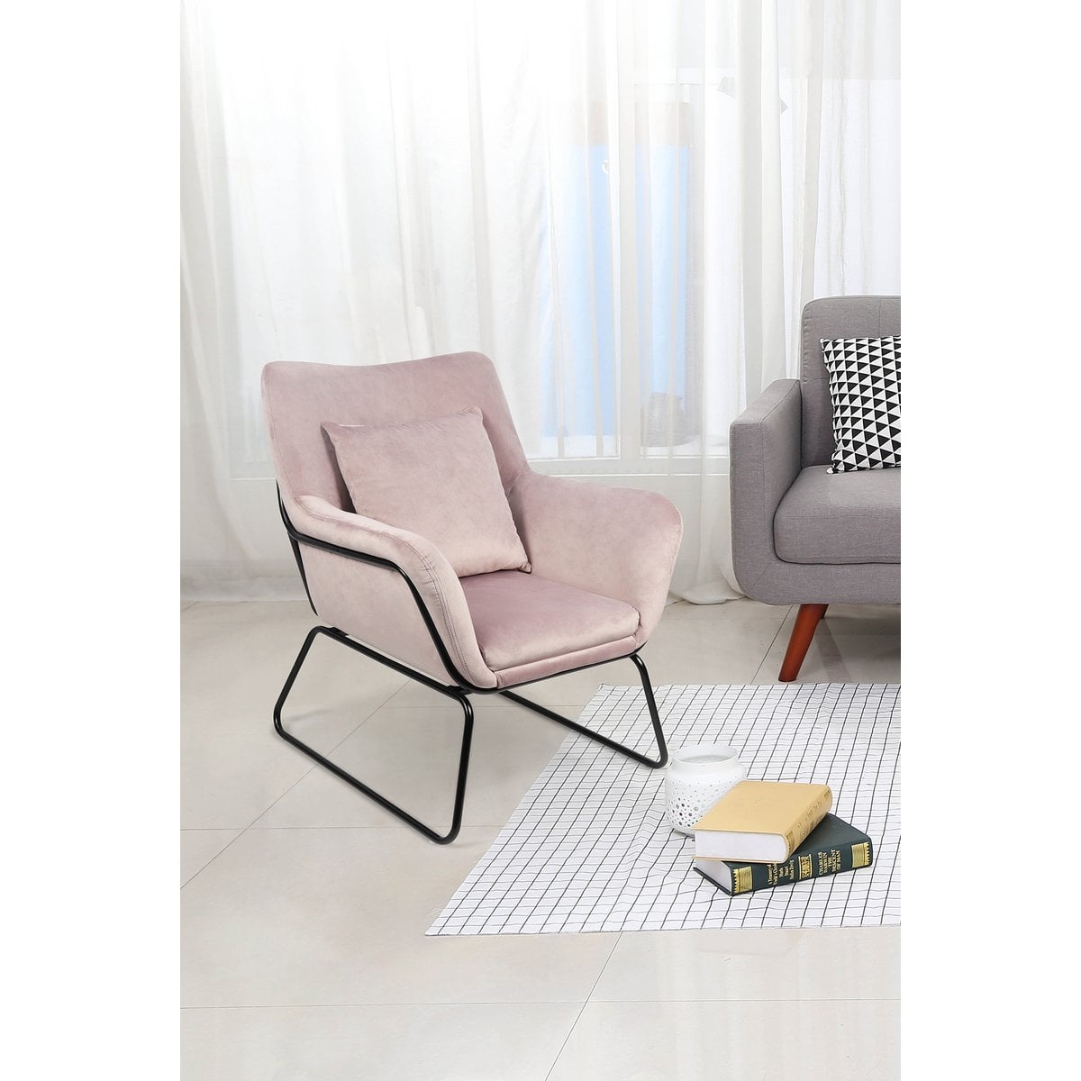 SalesFever Relax fauteuil bekleed met Rose fluweel