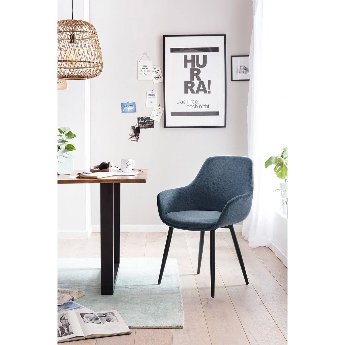 SalesFever Set van 2 fauteuils donkerblauw