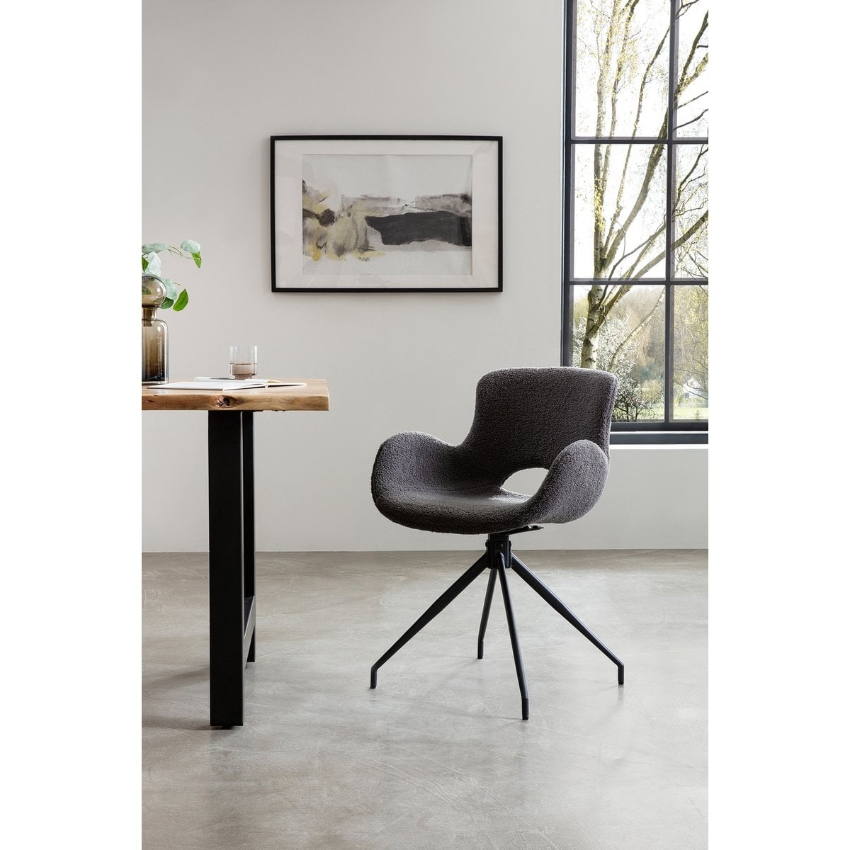 SalesFever Fauteuil met uitgesneden rugleuning Donkergrijs