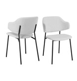 SalesFever Bouclé fauteuil set van 2 wit