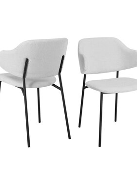 SalesFever Bouclé fauteuil set van 2 wit