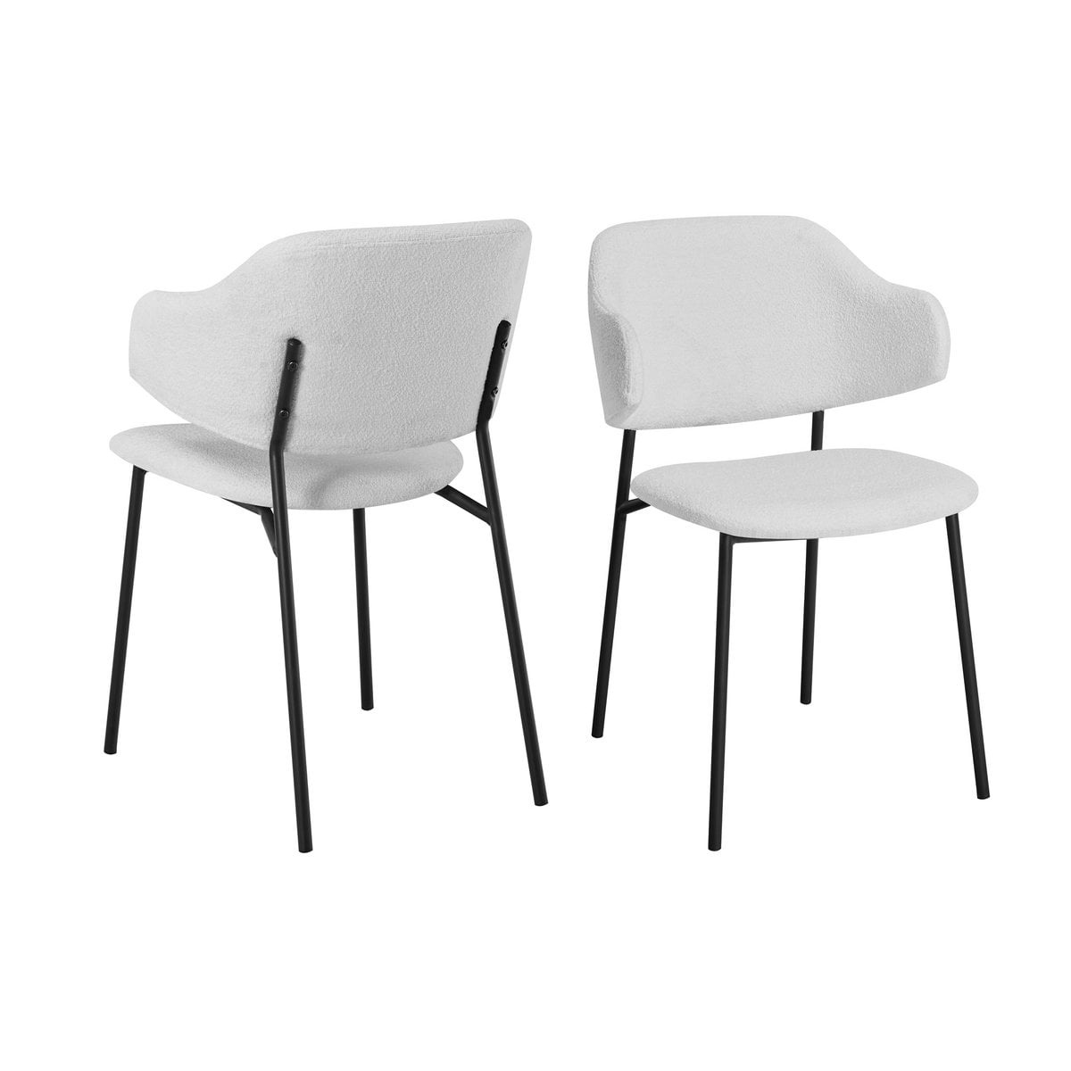 SalesFever Bouclé fauteuil set van 2 wit