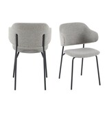 SalesFever Bouclé fauteuil set van 2 lichtgrijs