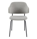 SalesFever Bouclé fauteuil set van 2 lichtgrijs