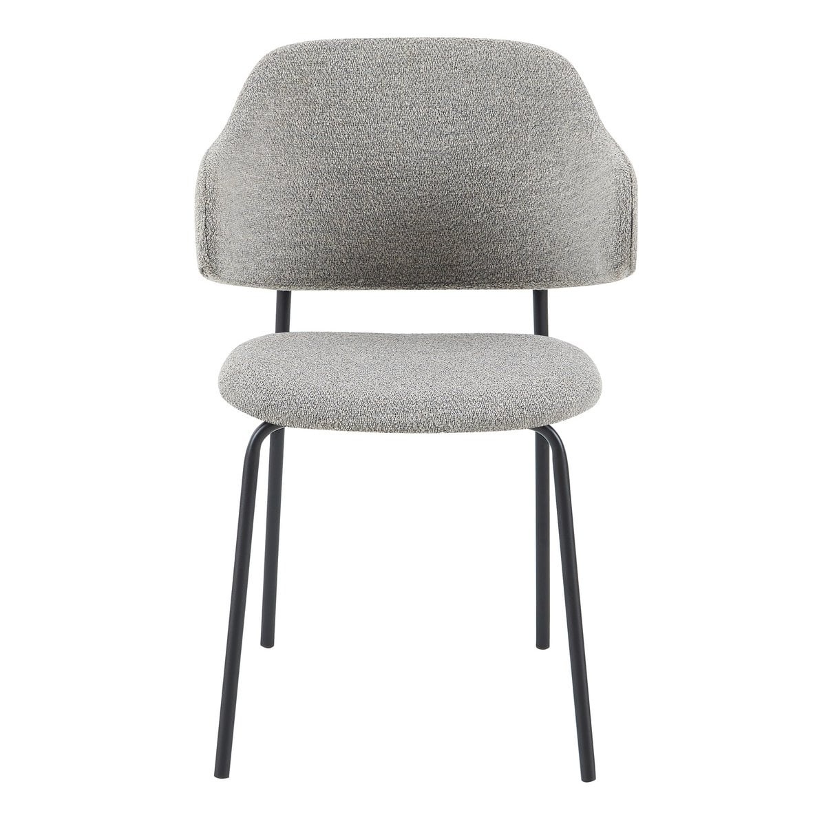 SalesFever Bouclé fauteuil set van 2 lichtgrijs