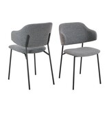 SalesFever Bouclé fauteuil set van 2 donkergrijs