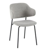 SalesFever Bouclé fauteuil set van 2 lichtgrijs