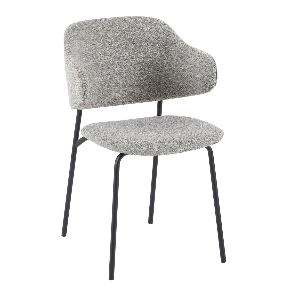 SalesFever Bouclé fauteuil set van 2 lichtgrijs