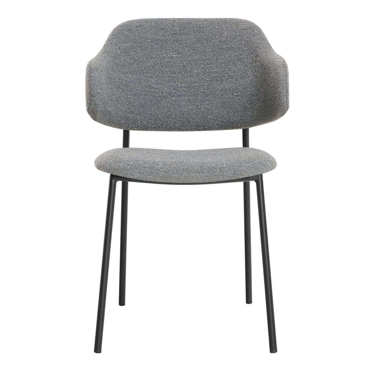 SalesFever Bouclé fauteuil set van 2 donkergrijs