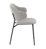 SalesFever Bouclé fauteuil set van 2 lichtgrijs