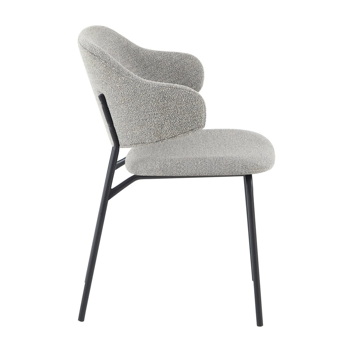 SalesFever Bouclé fauteuil set van 2 lichtgrijs