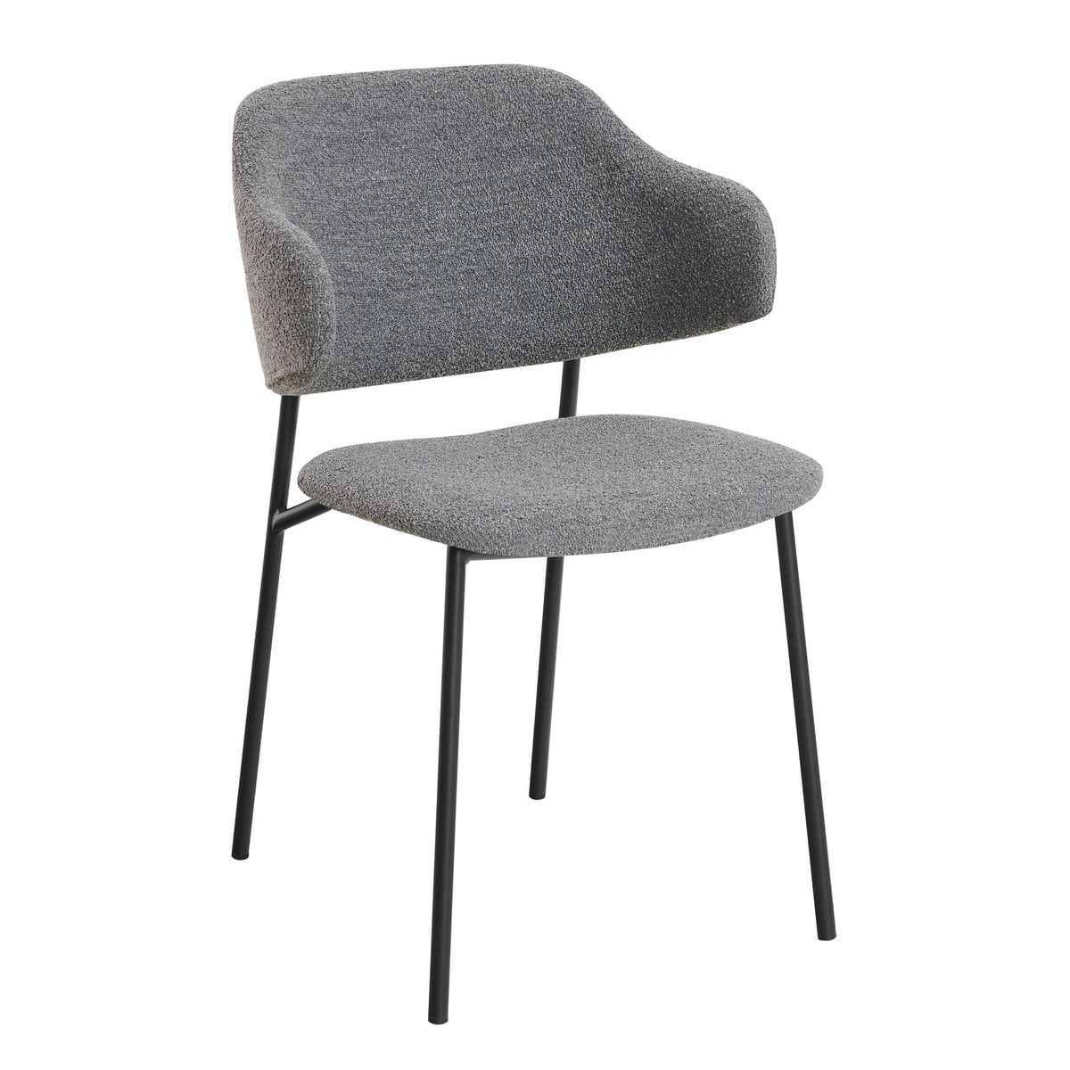 SalesFever Bouclé fauteuil set van 2 donkergrijs