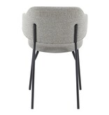 SalesFever Bouclé fauteuil set van 2 lichtgrijs