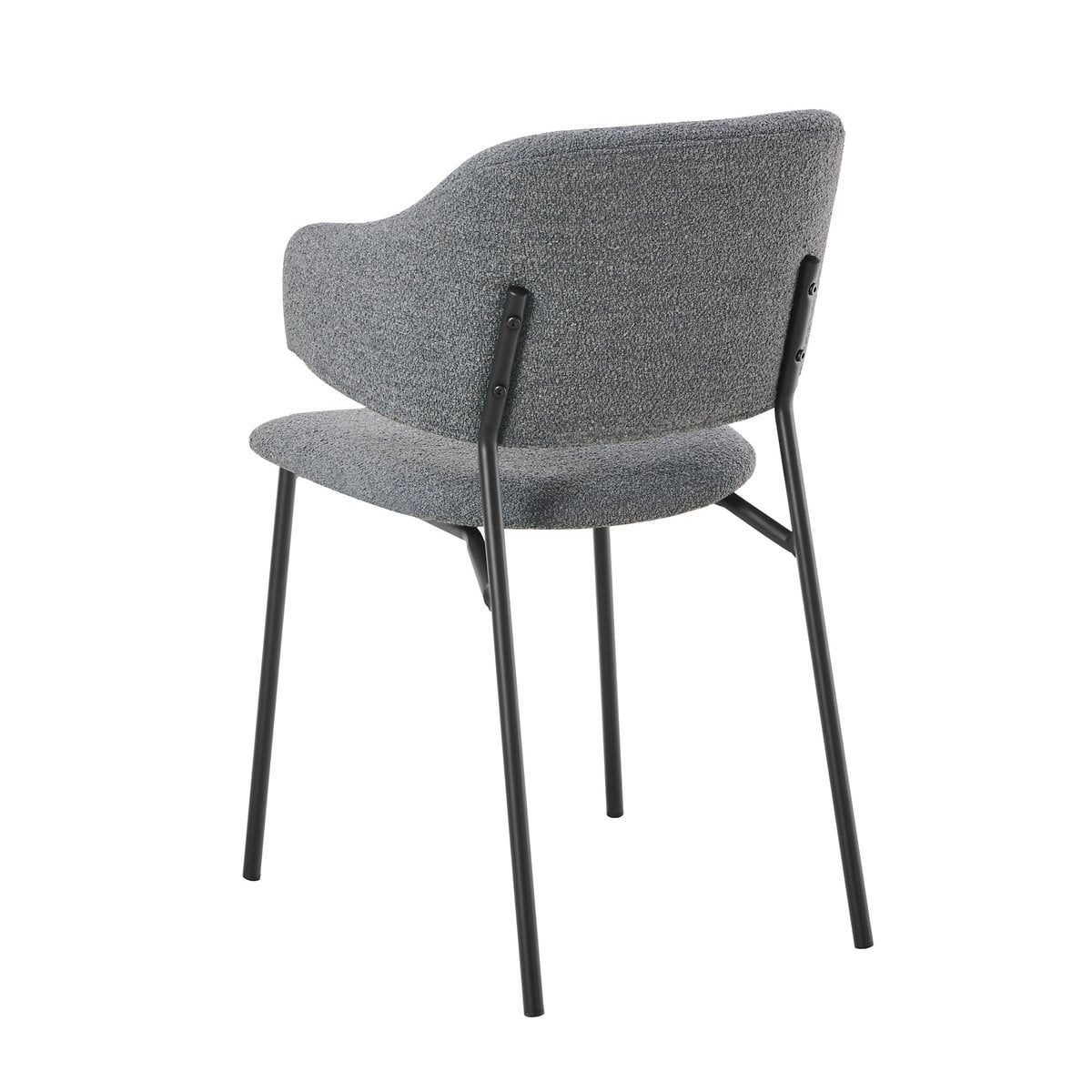 SalesFever Bouclé fauteuil set van 2 donkergrijs