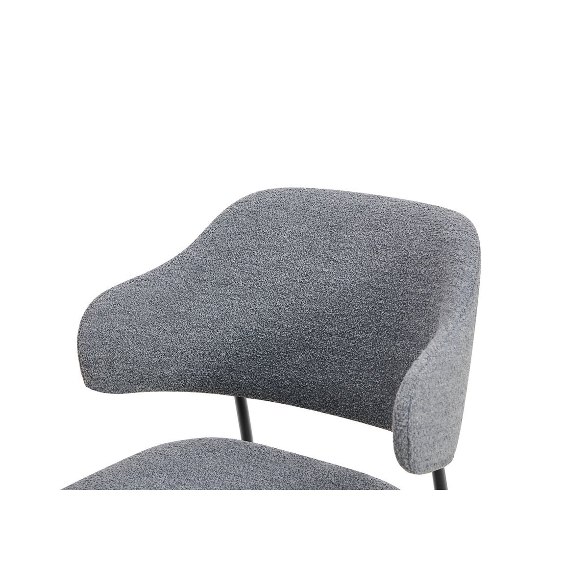 SalesFever Bouclé fauteuil set van 2 donkergrijs