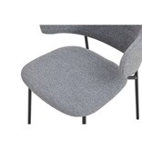 SalesFever Bouclé fauteuil set van 2 donkergrijs