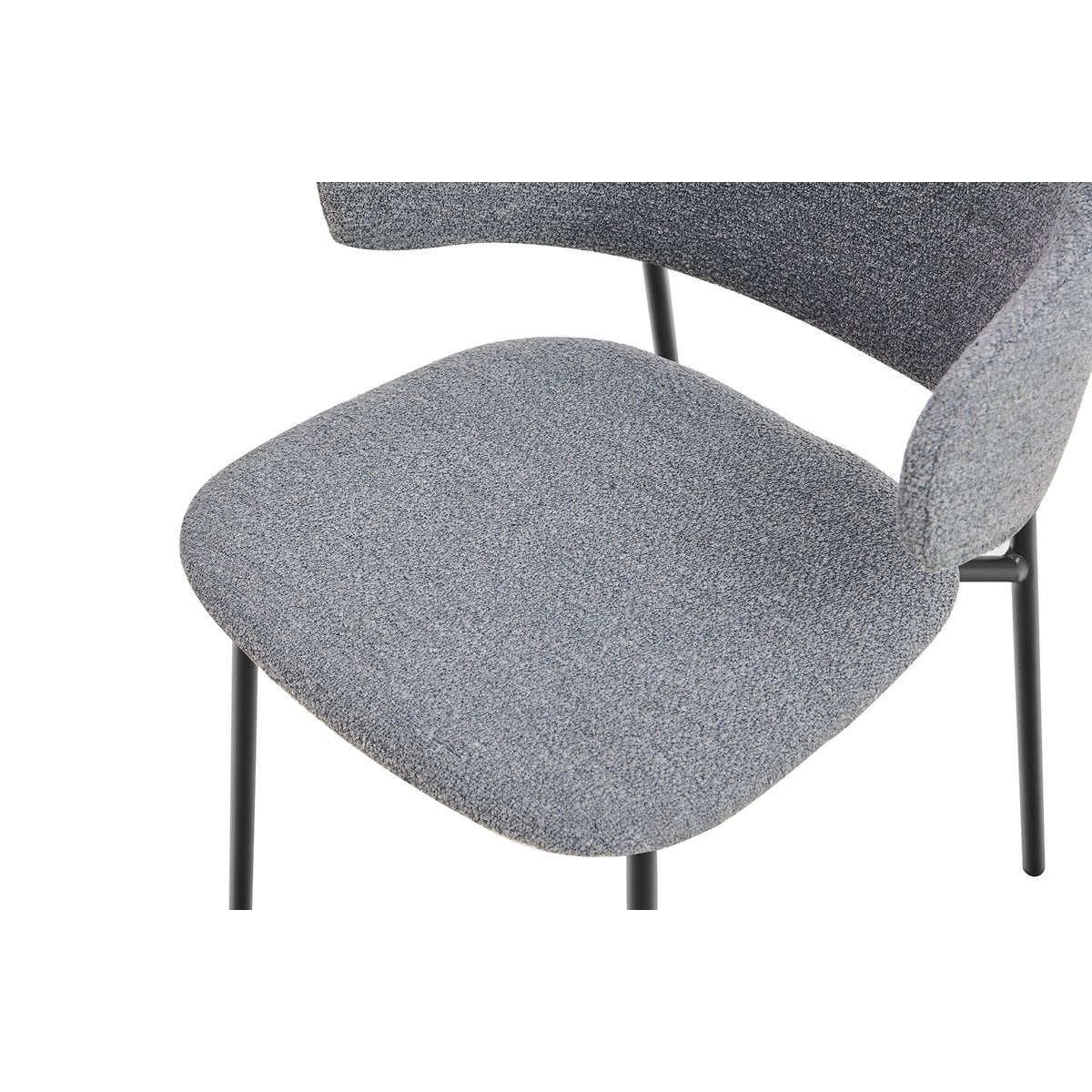 SalesFever Bouclé fauteuil set van 2 donkergrijs