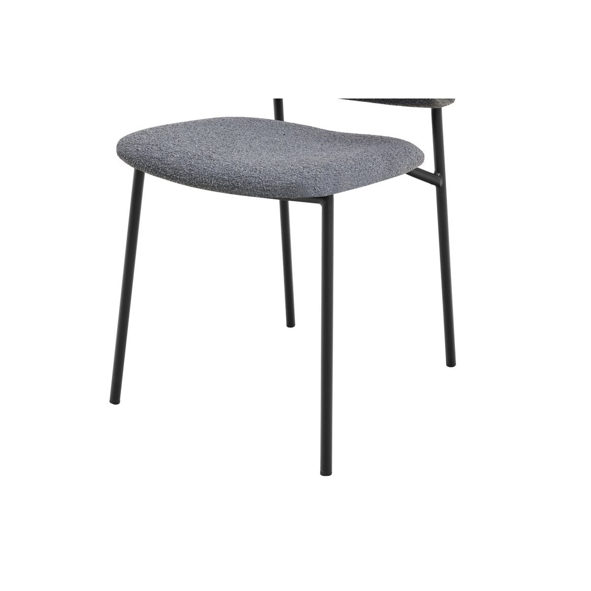 SalesFever Bouclé fauteuil set van 2 donkergrijs