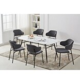 SalesFever Bouclé fauteuil set van 2 donkergrijs