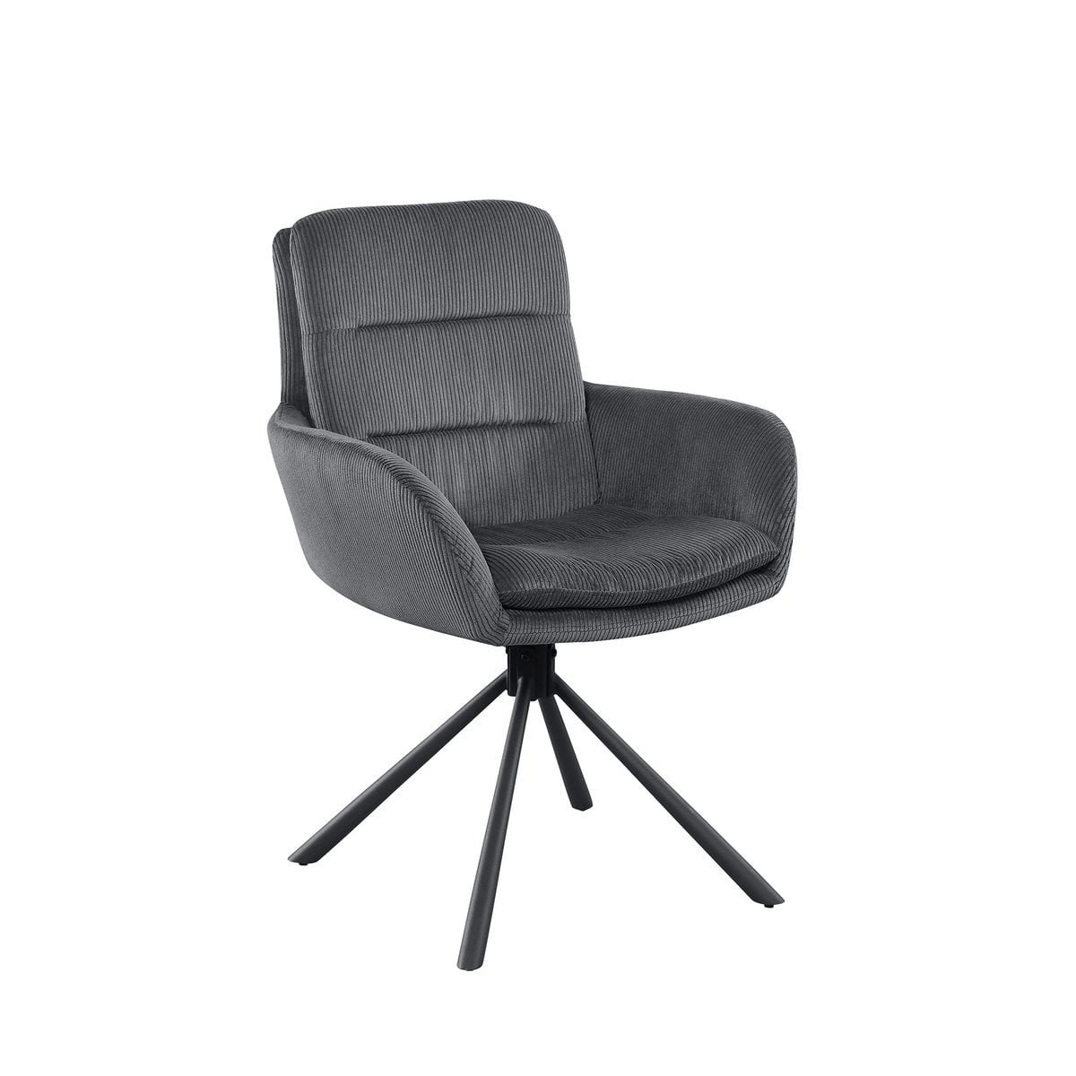 SalesFever Fauteuil in corduroy-look, donkergrijs