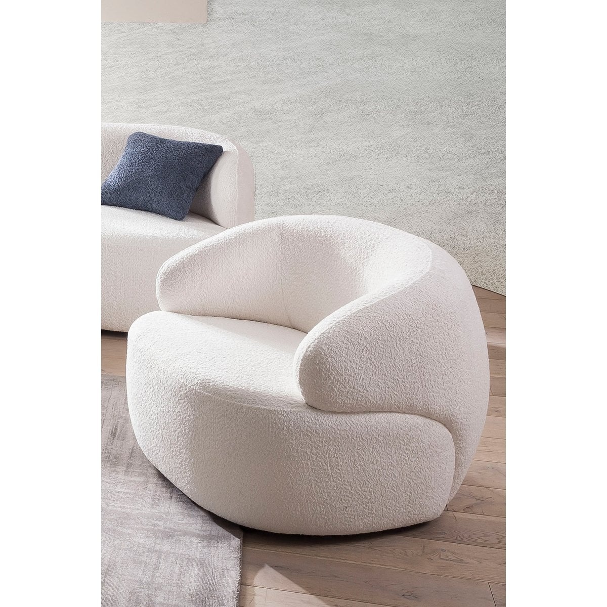 SalesFever Fauteuil bouclé stof wit