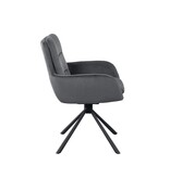 SalesFever Fauteuil in corduroy-look, donkergrijs