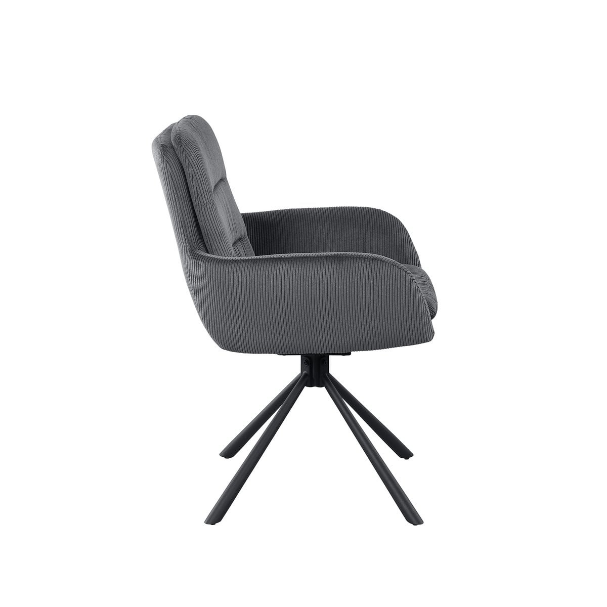 SalesFever Fauteuil in corduroy-look, donkergrijs