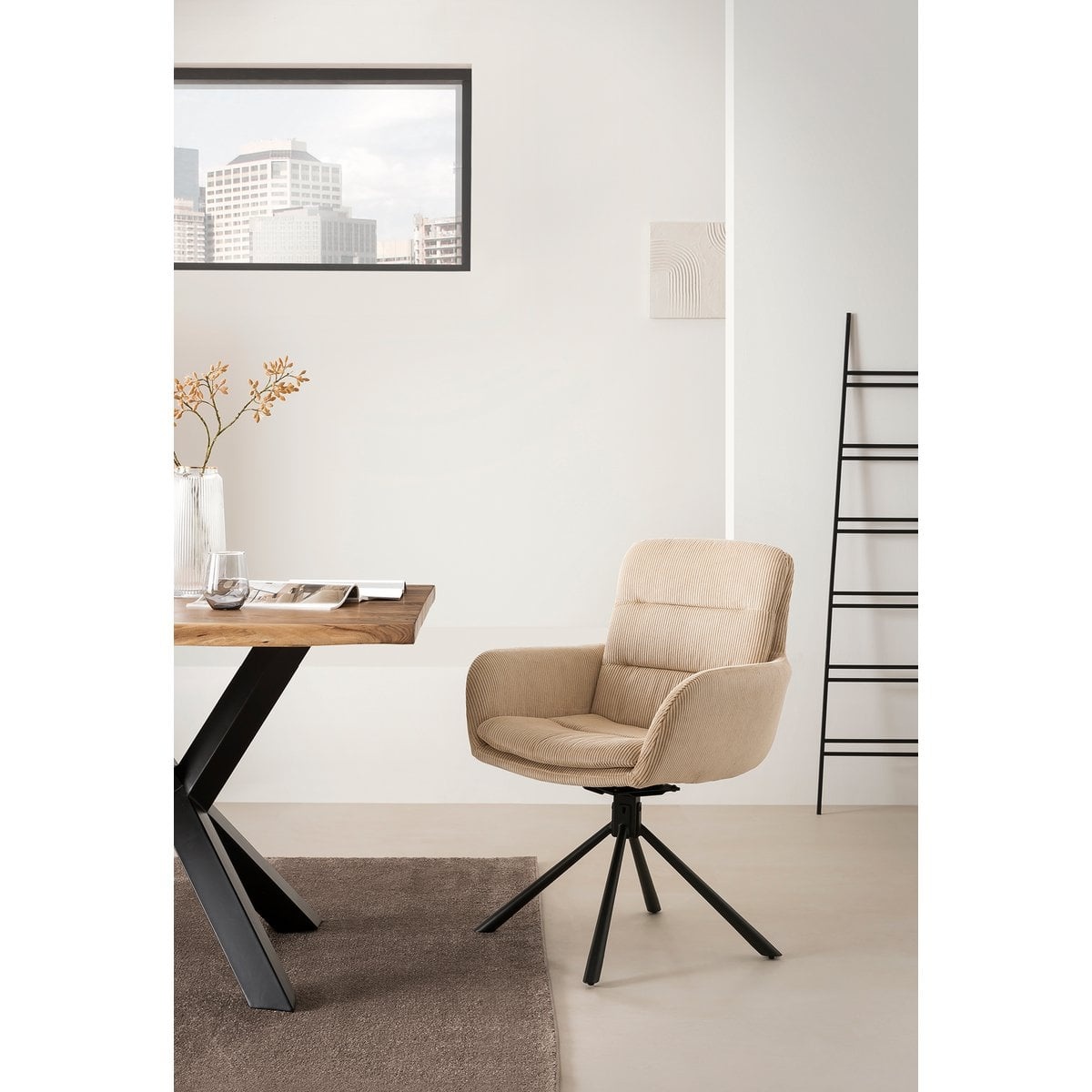 SalesFever Fauteuil in corduroy look beige