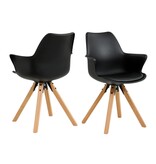 SalesFever Fauteuil met kunststof schaal set van 2 zwart