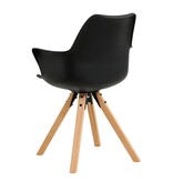 SalesFever Fauteuil met kunststof schaal set van 2 zwart