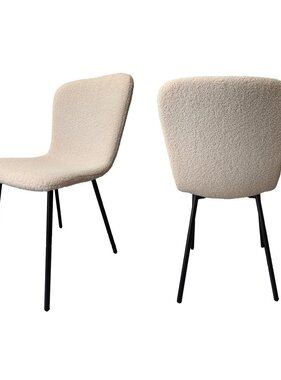 SalesFever Bouclélook stoelenset van 4 beige