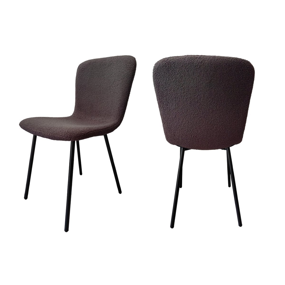 SalesFever Bouclélook stoelenset van 4 donkergrijs