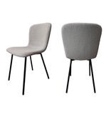 SalesFever Bouclé Look Stoelenset van 4 lichtgrijs