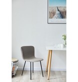 SalesFever Bouclé Look Stoelenset van 4 lichtgrijs