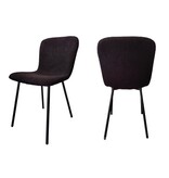 SalesFever Bouclélook stoelenset van 4 zwart