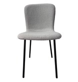 SalesFever Bouclé Look Stoelenset van 4 lichtgrijs