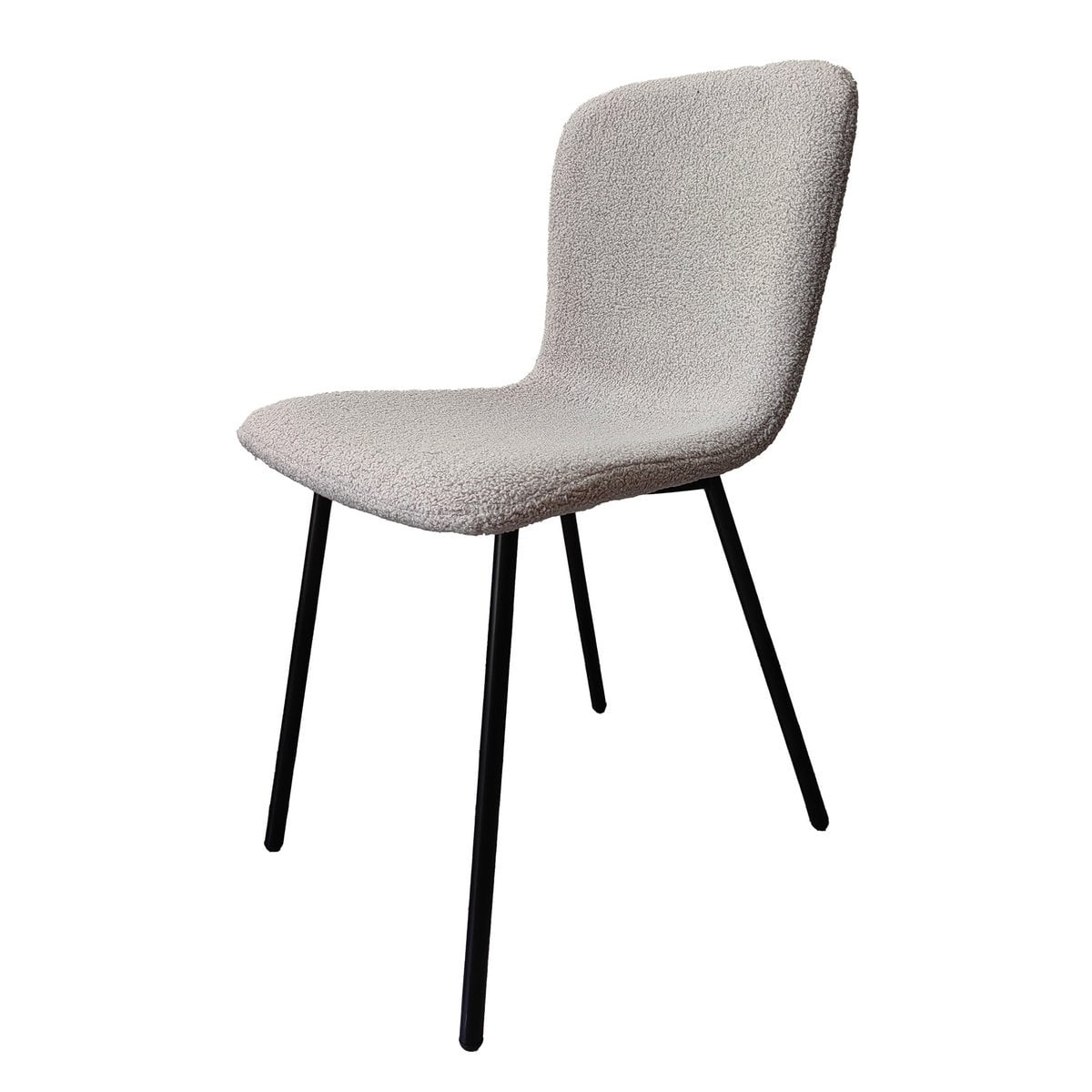 SalesFever Bouclé Look Stoelenset van 4 lichtgrijs