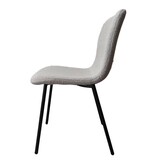 SalesFever Bouclé Look Stoelenset van 4 lichtgrijs