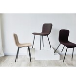 SalesFever Bouclé Look Stoelenset van 4 lichtgrijs