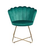 SalesFever Set van 2 groene fluwelen schelpstoelen