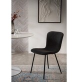 SalesFever Bouclélook stoelenset van 4 zwart