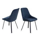 SalesFever Eetkamerstoel set van 2 donkerblauw