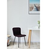 SalesFever Bouclélook stoelenset van 4 zwart