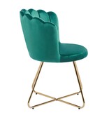 SalesFever Set van 2 groene fluwelen schelpstoelen