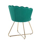 SalesFever Set van 2 groene fluwelen schelpstoelen